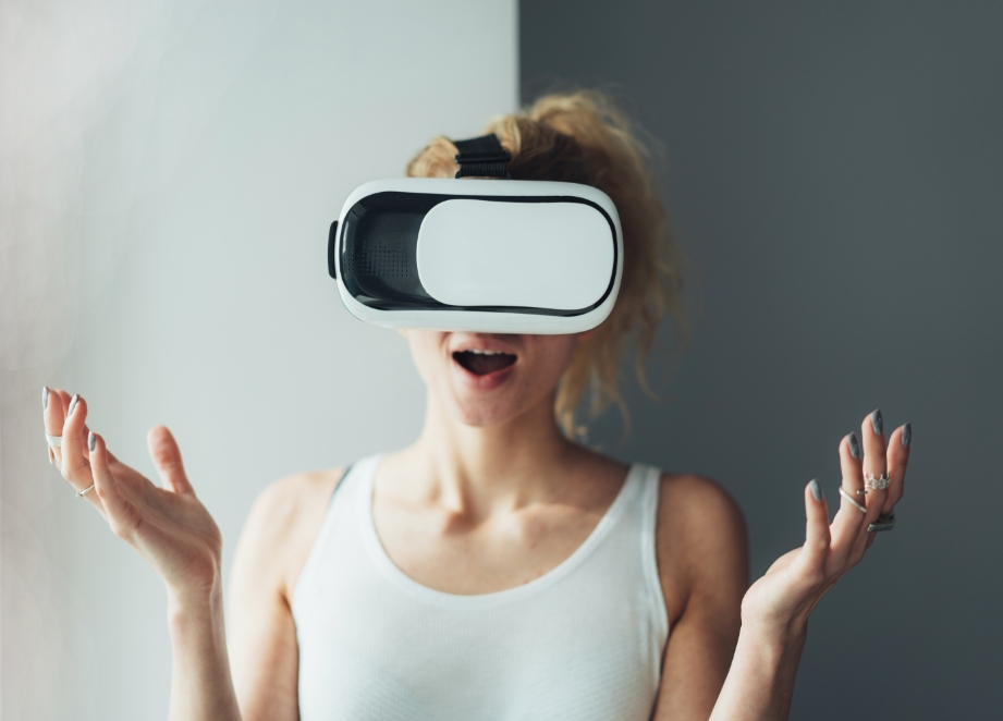 Woman VR headset